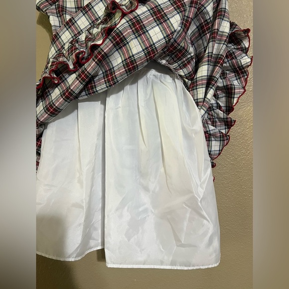 Bonnie Jean Red, Green & White Holiday Dress with Peter Pan Collar Girls 6X - Picture 5 of 8